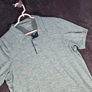 J Crew Performance Polo Shirt Mens Medium Green Short‎ Sleeve Golf Athletic